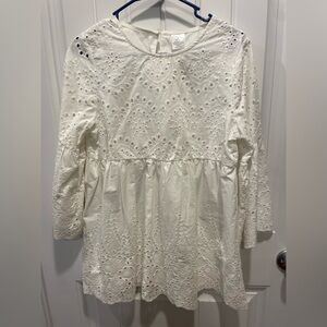 White Eyelet Top